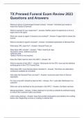  TX Preneed Funeral Exam Review 2023 Questions and Answers