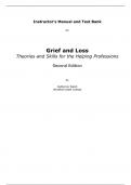 Grief and Loss Theories and Skills for the Helping Professions 2nd Edition By Katherine Walsh (Instructor Manual with Test Bank)