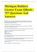 Michigan Builders License Exam QBank | 757 Questions And Answers