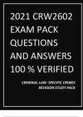 2021 CRW2602  EXAM PACK QUESTIONS  AND ANSWERS  100 % VERIFIED