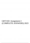 GRT1501 Assignment 2 (COMPLETE ANSWERS) 2023