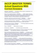 IACCP (MASTER TERMS) Actual Questions With Correct Answers