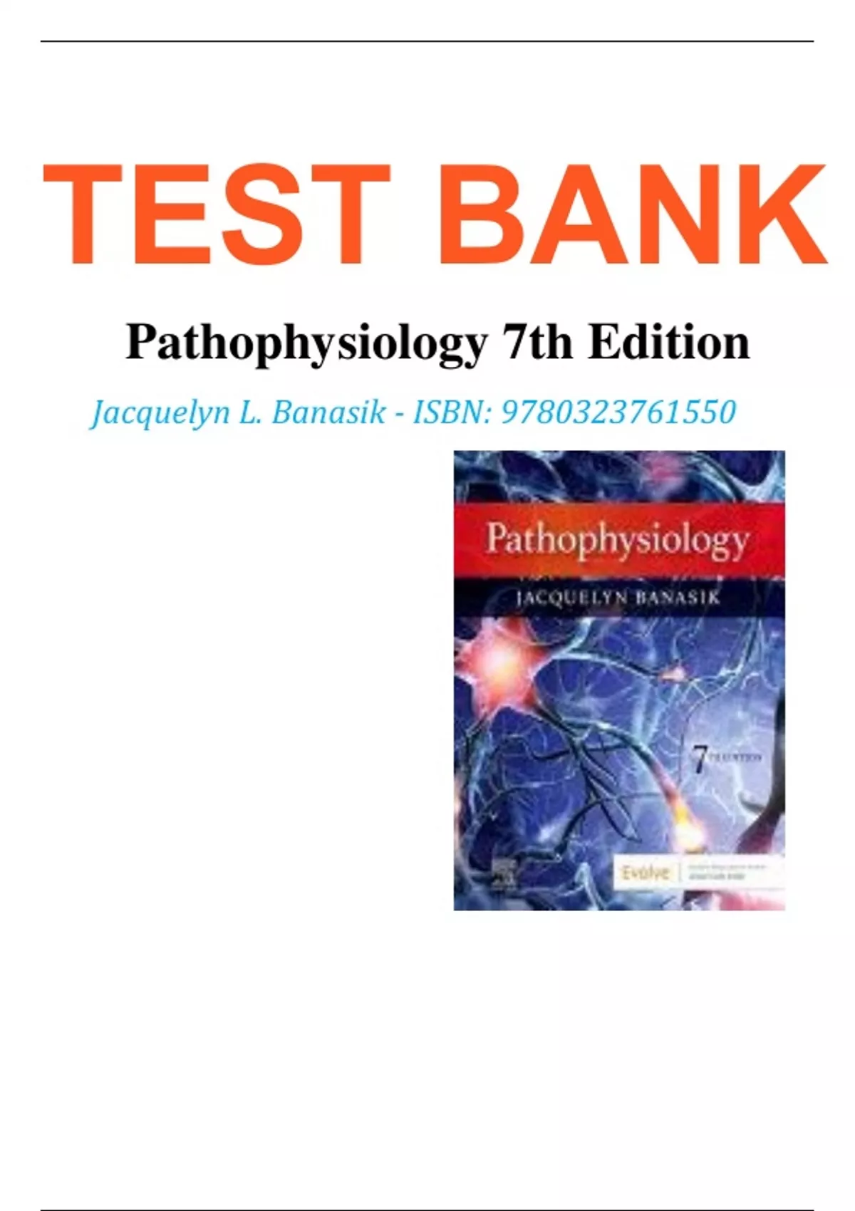 Test Bank For Pathophysiology 7th Edition By Jacquelyn L. Banasik ...