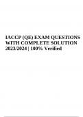 IACCP (QE) EXAM QUESTIONS WITH COMPLETE SOLUTION 2023/2024 | 100% Verified