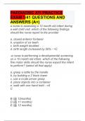 PAEDIATRIC ATI PRACTICE EXAM 1/41 QUESTIONS AND ANSWERS (A+)