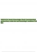 NRNP 6531 Week 8 Knowledge Check Gastrointestinal genitourinary endocrine and hematologic conditions 