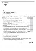 AQA   AS FURTHER MATHEMATICS RATING Paper 2 Statistics MAY 2023