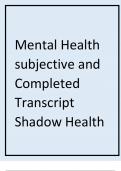 Mental Health  subjective and  Completed  Transcript  Shadow Health