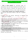 1.	What is critical thinking?: An intellectual model for understanding issues and forming reasonable and informed views on them. Involves analyzing, evaluating, and improving one's own thinking Thinking about thinking in order to make thinking better  