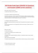 NIH Stroke Scale Exam (GRADED A) Questions and Answers (100% Correct solutions)