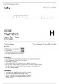 AQA   GCSE STATISTICS Higher Tier RATING Paper 2 MAY 2023