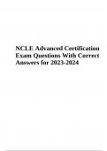 NCLE Advanced Certification Exam 2023/2024 - Questions With Correct Answers