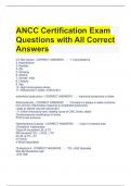 ANCC Certification Exam Questions with All Correct Answers 
