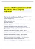 ANCC AGACNP Certification Exam Questions with Complete Solutions 