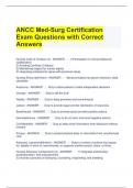 ANCC Med-Surg Certification Exam Questions with Correct Answers 