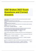 ASE Brakes 2023 Exam Questions and Correct Answers 