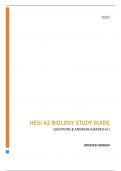 HESI A2 BIOLOGY STUDY GUIDE - QUESTIONS & ANSWERS (GUARANTEED A+) LATEST UPDATE