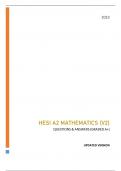 HESI A2 MATHEMATICS (V2) - QUESTIONS & ANSWERS (GUARANTEED A+) LATEST UPDATE