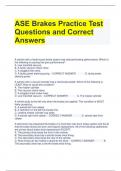 ASE Brakes Practice Test Questions and Correct Answers 