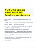 WGU C468 Nursing Informatics Exam Questions and Answers 