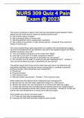 NURS 309 Quiz 4 Pain Exam @ 2023