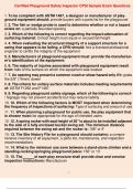 Certified Playground Safety Inspector CPSI Sample Exam Questions 1. To be compliant with ASTM 1487, a designer or manufacturer of playground equipment should: provide buyers with a parts list for the playground 2. 2. The fish or wedge probe is used to det