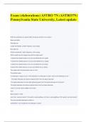 Exam (elaborations) ASTRO 7N (ASTRO7N) Pennsylvania State University, Latest update