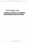 TEST BANK FOR MEDICAL SURGICAL NURSING 9TH EDITION IGNATAVICIUS.