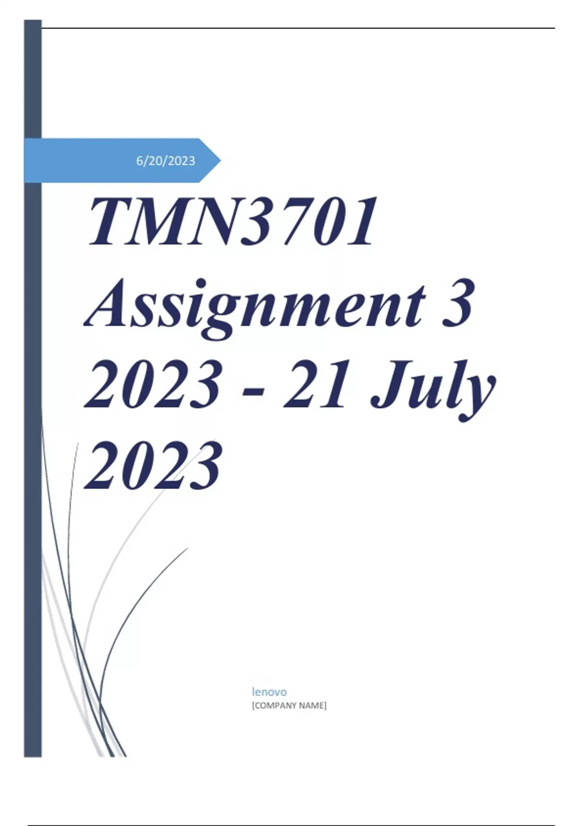 tmn3701 assignment 3 2023