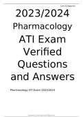 ATI Pharmacology Exam  2023/2024  Verified Questions and Answers