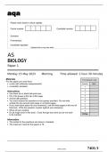 aqa AS BIOLOGY Paper 1  (7401/01) May 2023 Question Paper