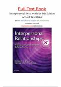 Interpersonal Relationships Professional Communication Skills for Nurses 8th Edition Arnold Test Bank