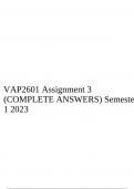 VAP2601 Assignment 3 (COMPLETE ANSWERS) Semester 1 2023