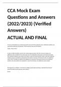 CCA Mock Exam Questions and Answers (2022/2023) (Verified Answers)