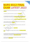 NURS 6512 FINAL EXAM LATEST 2023