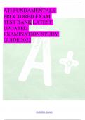 ATI FUNDAMENTALS PROCTORED EXAM TEST BANK LATEST UPDATED EXAMINATION STUDY GUIDE 2022