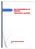 HESI FUNDAMENTAL OF NURSING QUESTIONS & ANSWERS LATEST UPDATE GRADED  A + 