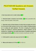 PICAT/ASVAB TEST Questions and Answers 2023 (100% Verified Answers by Expert)