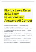 Florida Laws Rules 2023 Exam Questions and Answers All Correct