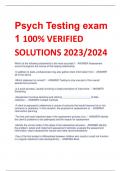 Psych Testing exam  1 100% VERIFIED  SOLUTIONS 2023/2024