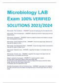 Microbiology LAB  Exam 100% VERIFIED SOLUTIONS 2023/2024