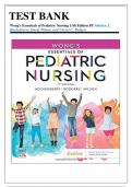 Test Bank for Wong's Essentials of Pediatric Nursing, 11th Edition by Marilyn J. Hockenberry, David Wilson and Cheryl C Rodgers