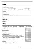 aqa AS BIOLOGY Paper 2 (7401/2 ) May 2023 question paper