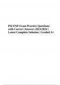 PSI FNP Exam Practice Questions with 100% Correct Answers 2023/2024 (Latest Solution Graded A+)