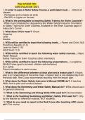 Red Cross WSI Certification Test 1. In order to pass a Water Safety Course, a participant must...: - Attend all classes - Participate and complete all skills - Get 80% or higher on the test