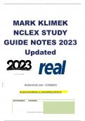 MARK KLIMEK NCLEX STUDY GUIDE NOTES 2023 Updated