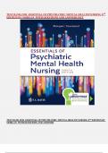 TEST BANK FOR  ESSENTIAL OF PHYCHIATRIC MENTAL HEALTH NURSING 8TH EDITION BY MORGAN  WITH QUESTIONS AND ANSWERS KEY