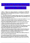 NHA CBCS Final Exam Questions and Answers | Verified Answers 2022/2023