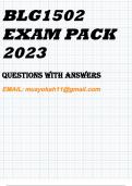 BLG1502 EXAM PACK 2023