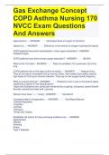 Gas Exchange Concept COPD Asthma Nursing 170 NVCC Exam Questions And Answers